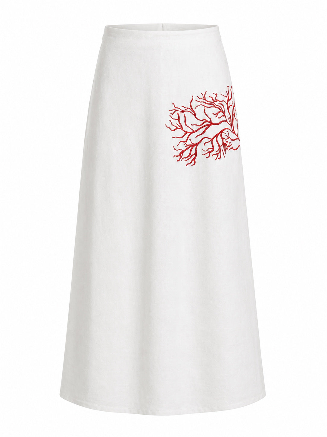 Coral Embroided Skirt