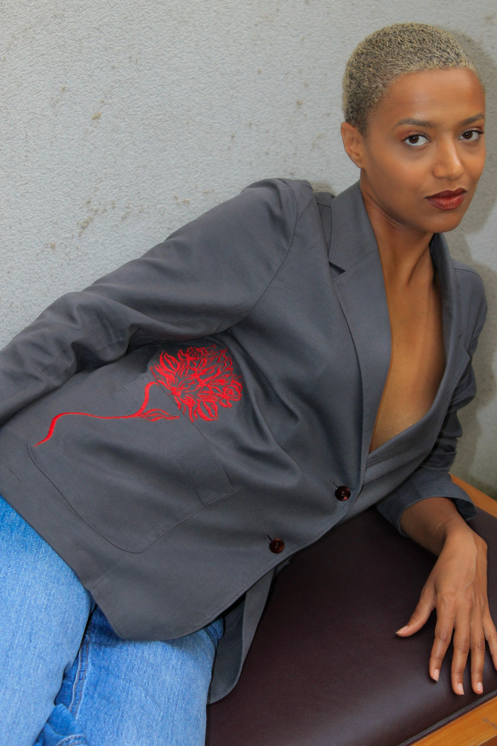Flora Tailored Jacket Grey