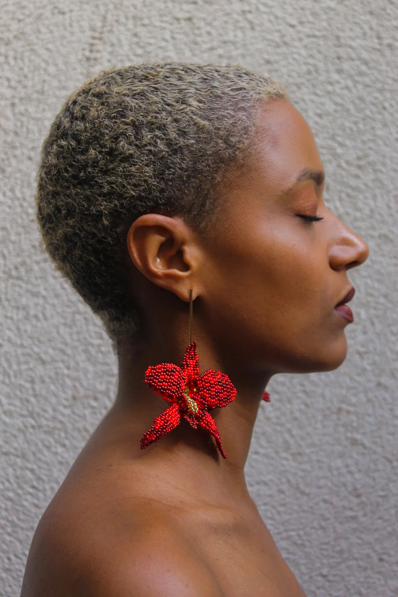 La Flor in Red Handmade Earrings