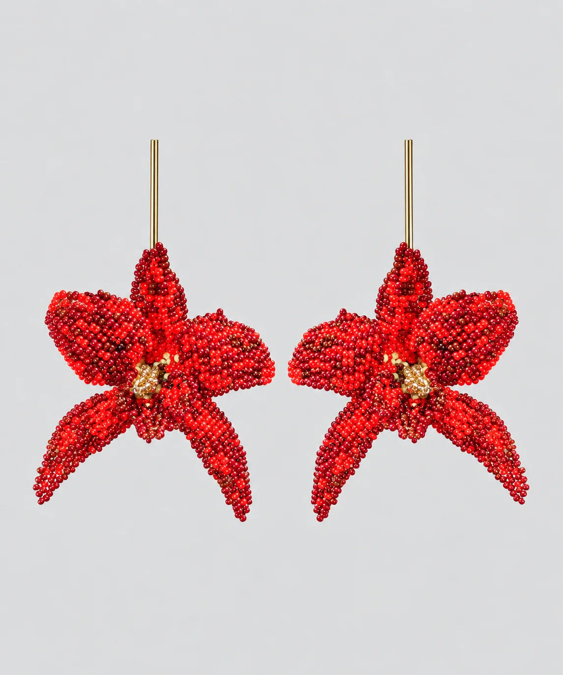 La Flor in Red Handmade Earrings