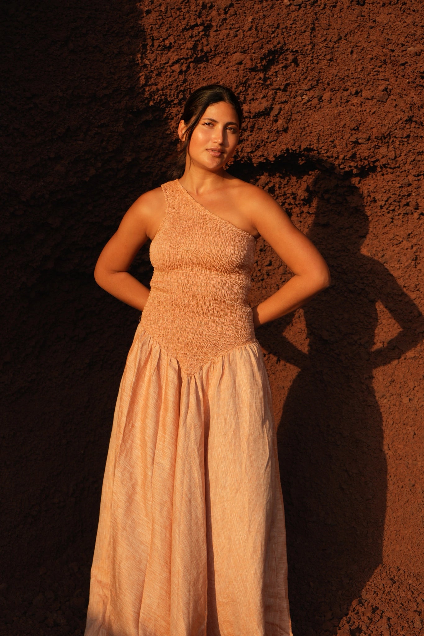 Long Elegant Dress Terracota