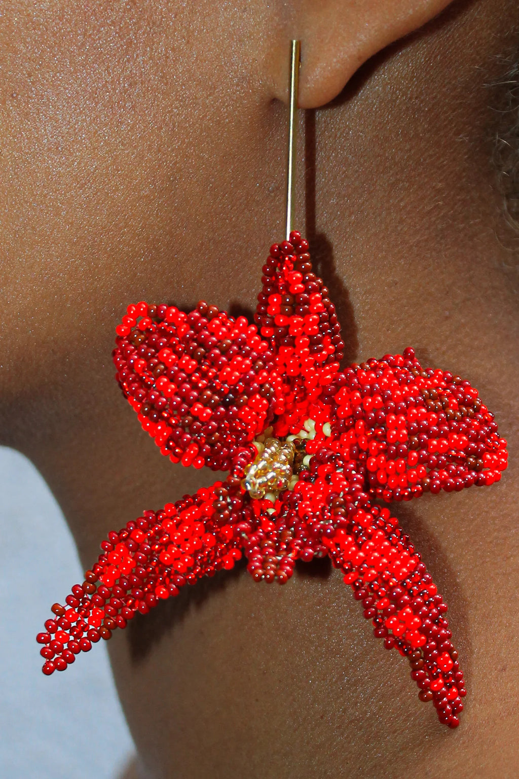 La Flor in Red Handmade Earrings