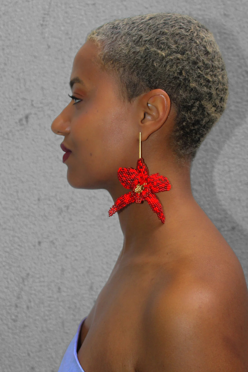 La Flor in Red Handmade Earrings