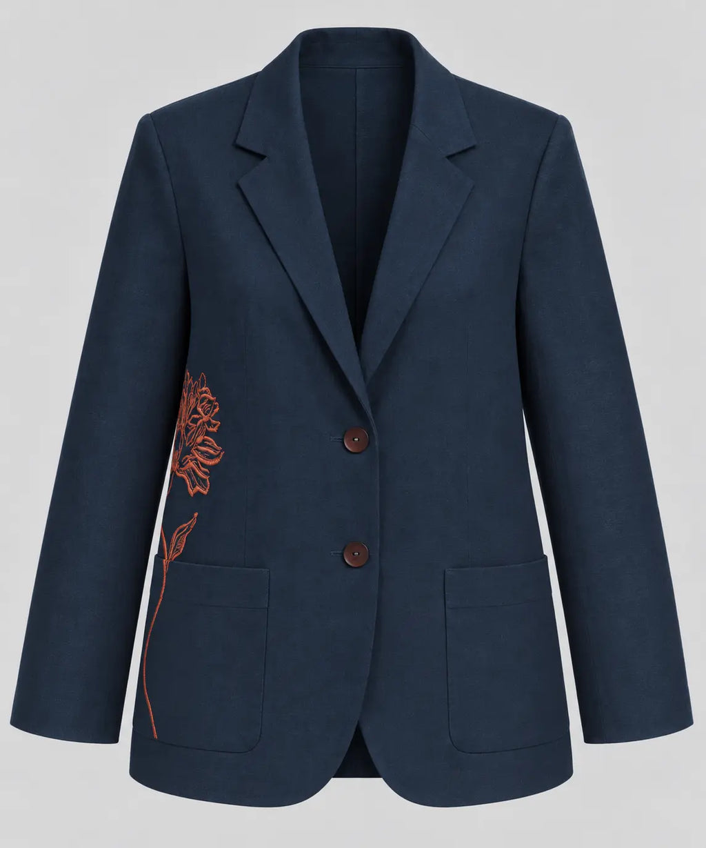 Flora Tailored Jacket Navy