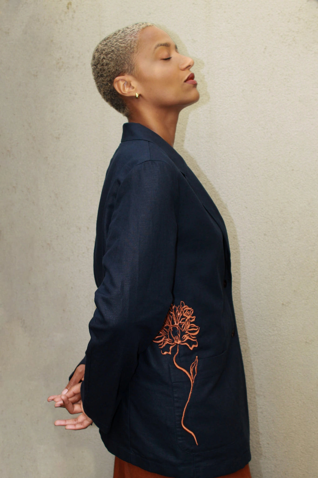 Flora Tailored Jacket Navy