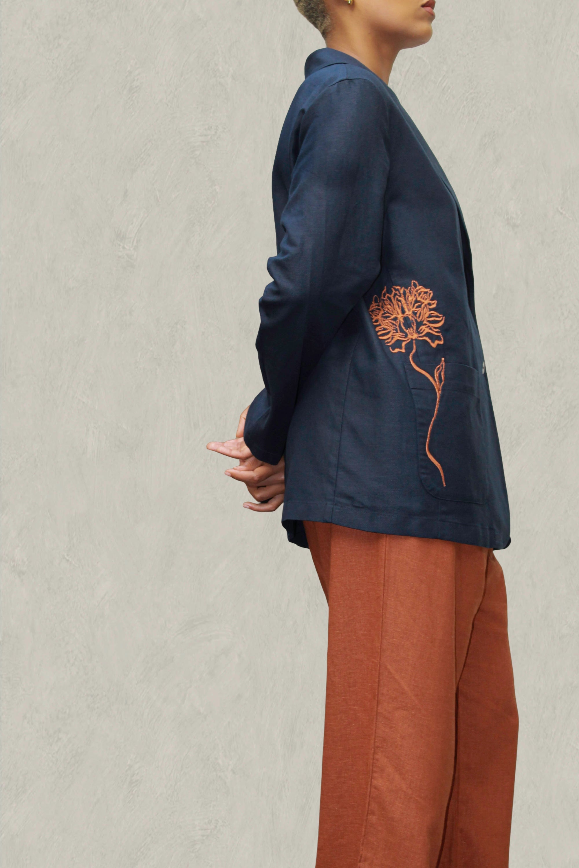 Flora Tailored Jacket Navy