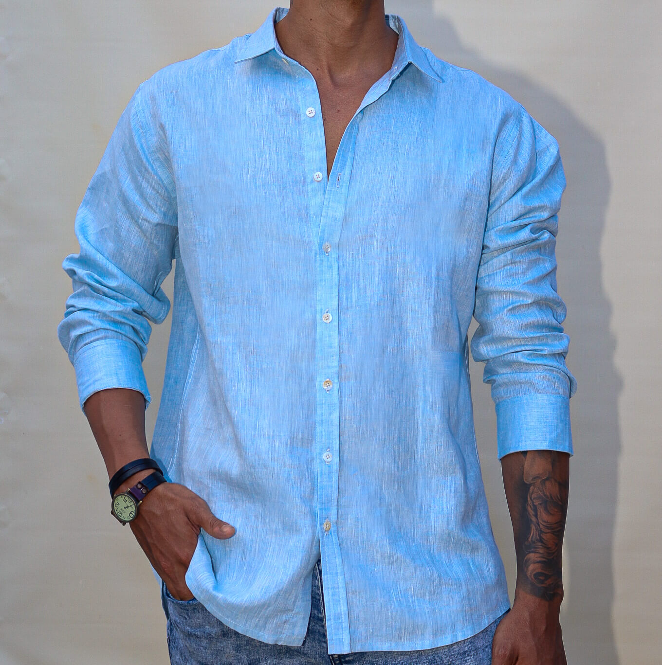 Blue hemp shirt